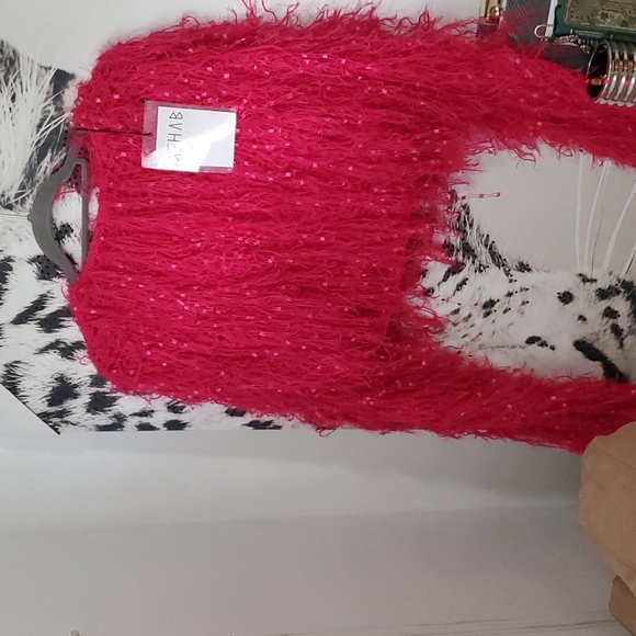 Rehab Crop Fringe Long Sleeve Sweater - Picture 2 of 4